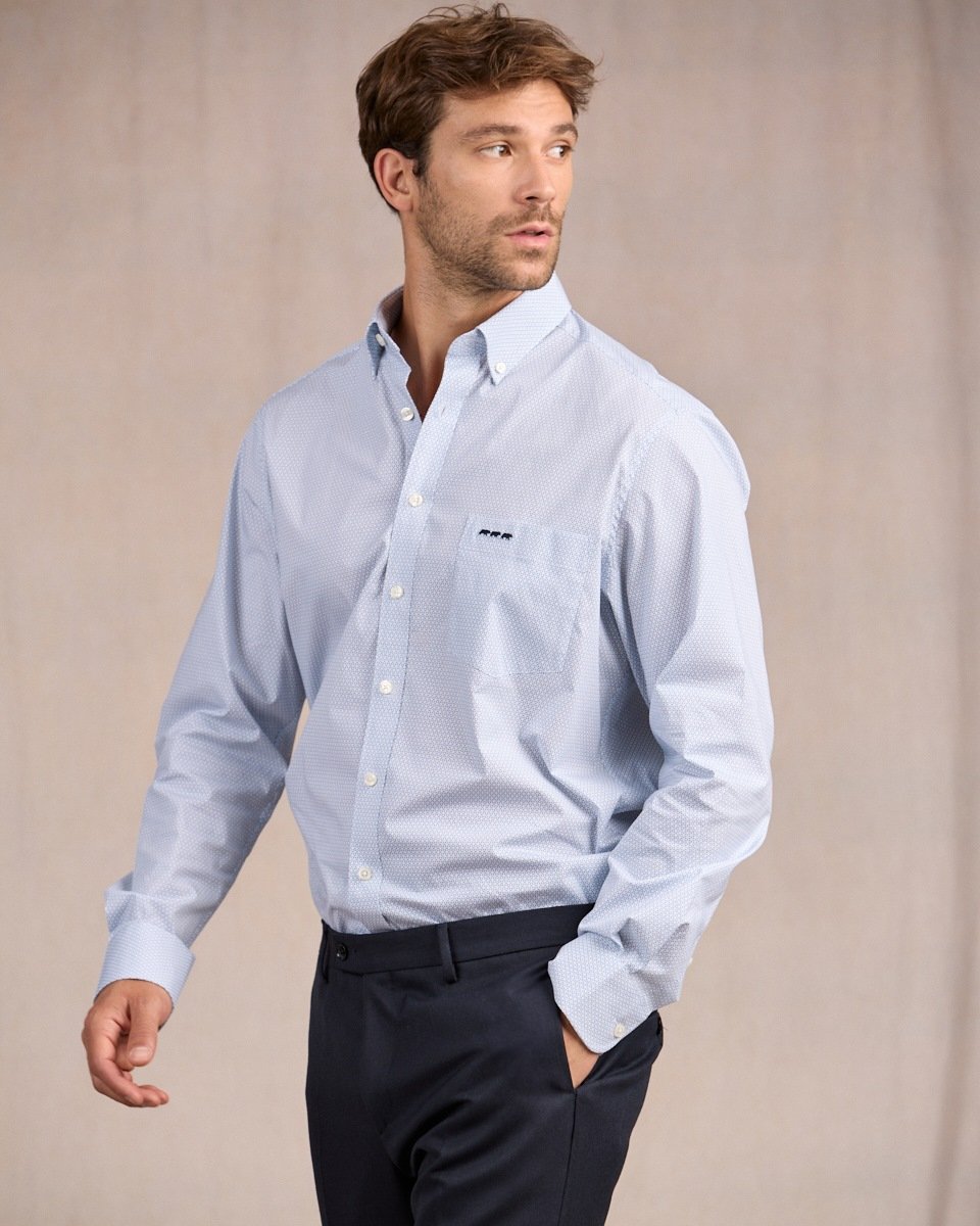 Chemise à micro motifs blanc