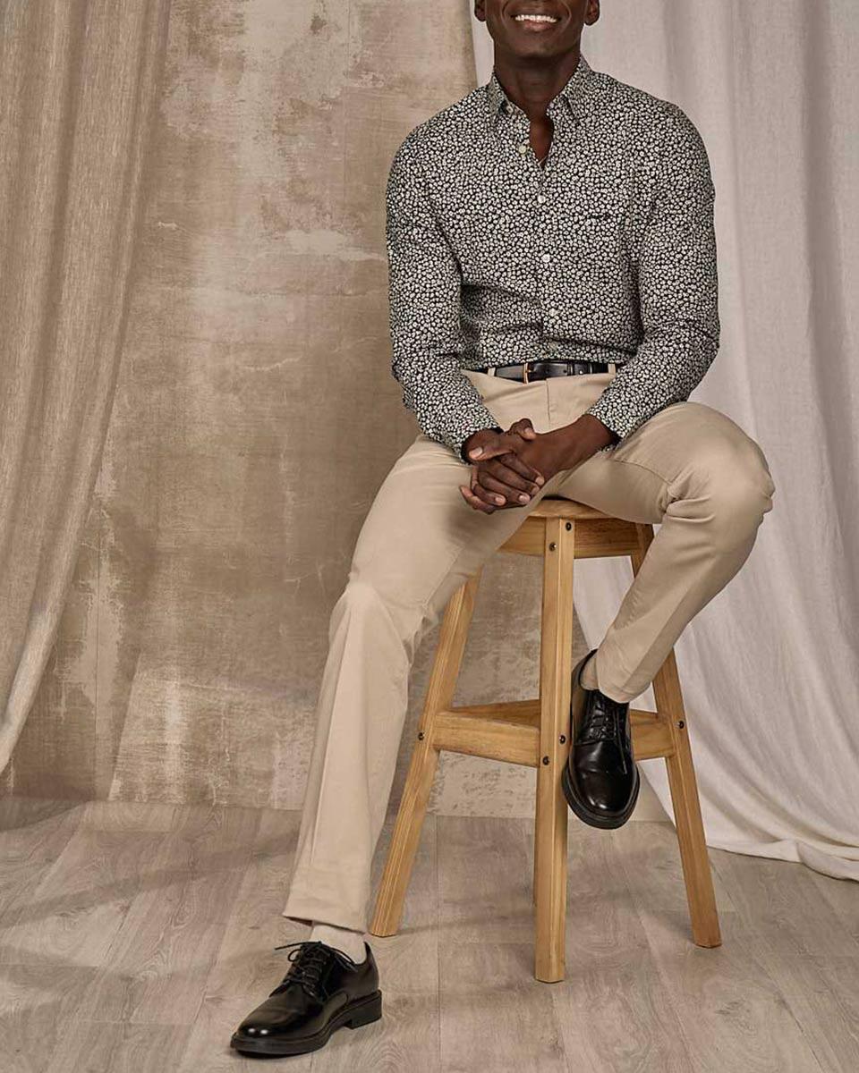 Chemise pétunias noir