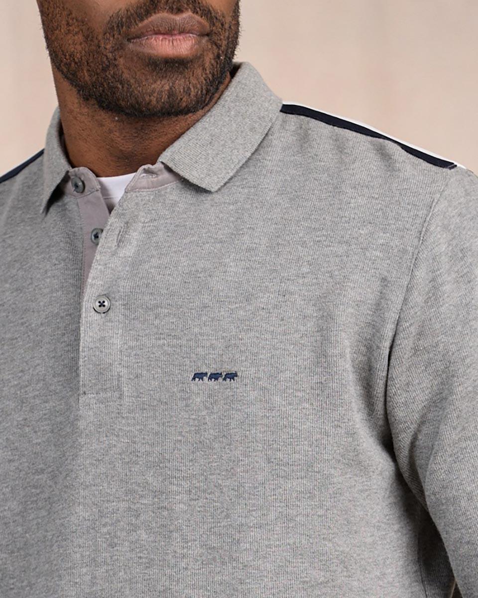 Polo manches longues regular fit à épaulettes