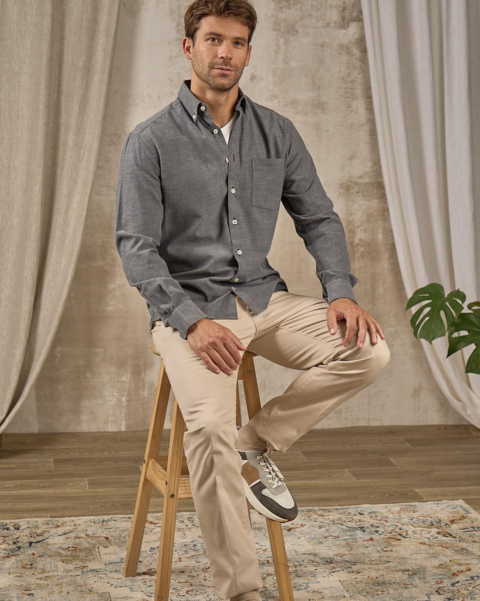 Chemise unie gris