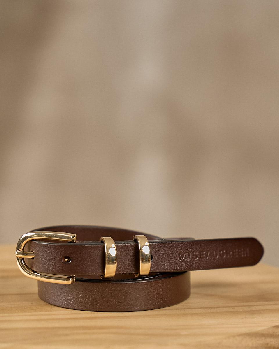 Ceinture fine en cuir lisse