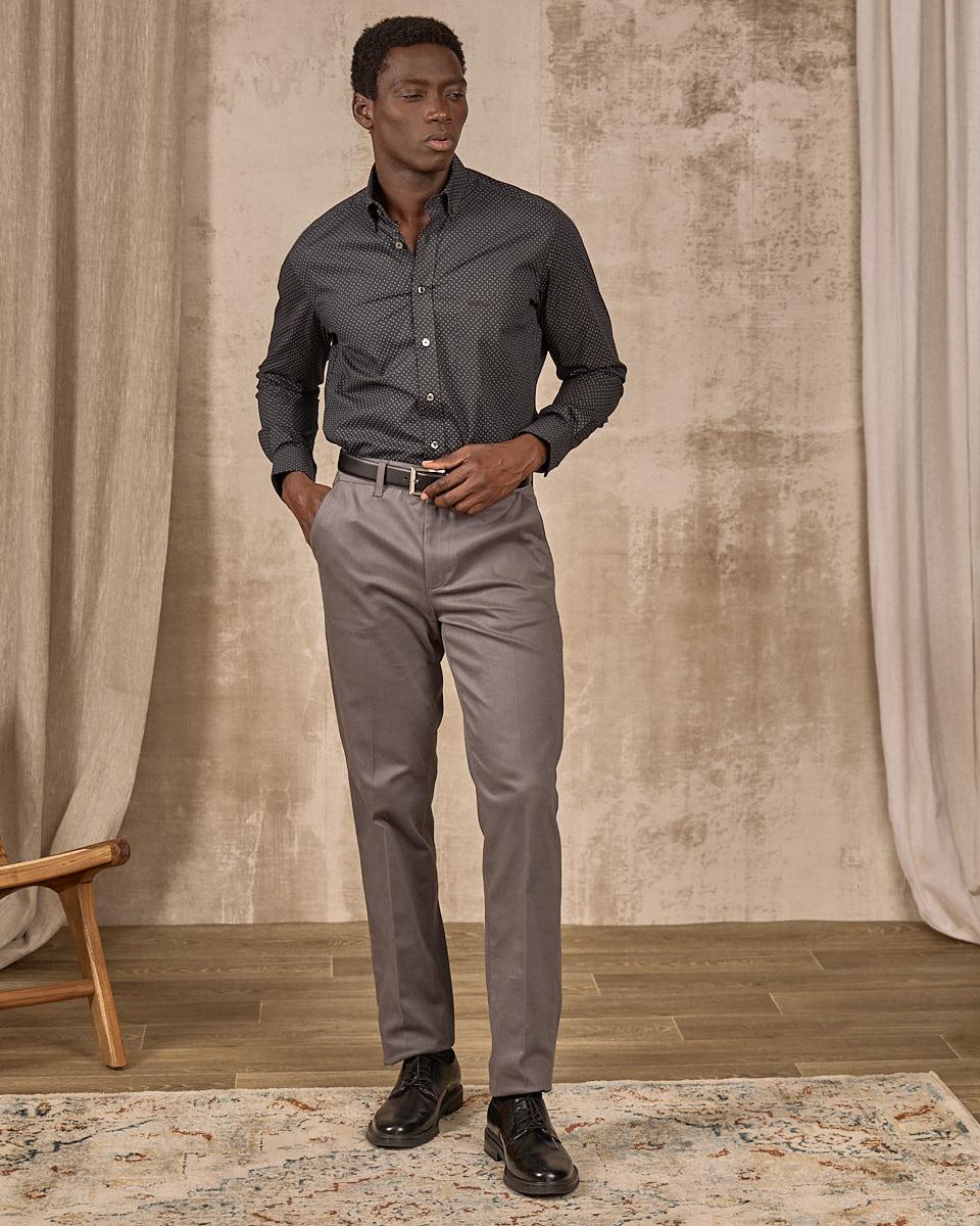 Chemise micro motifs noir