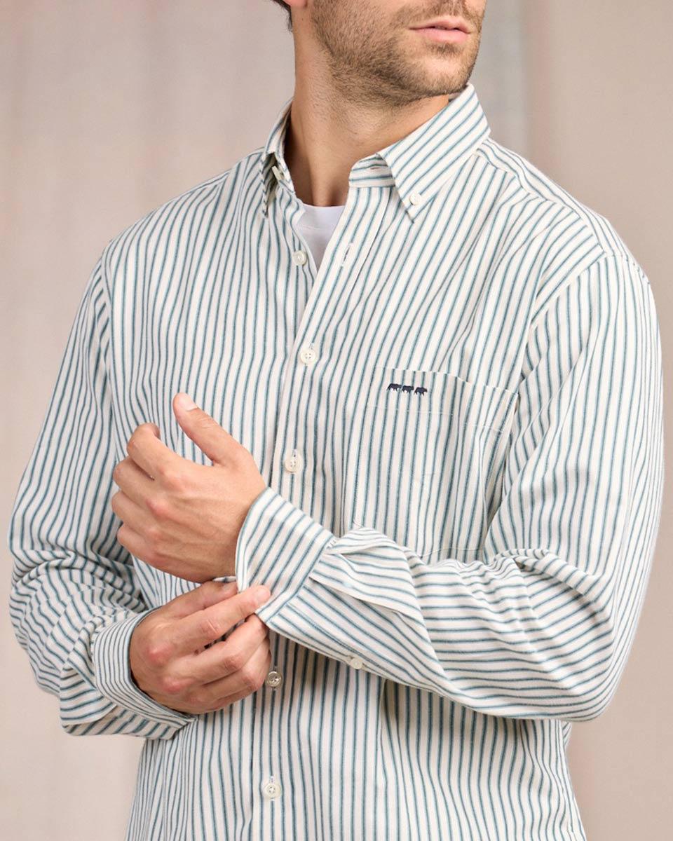 Chemise rayée vert