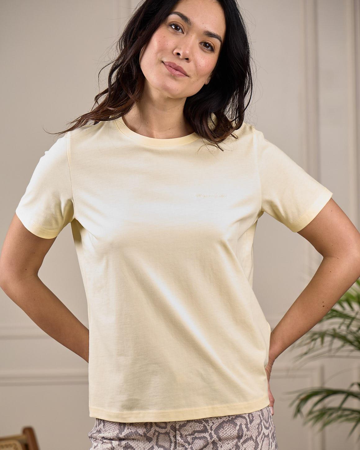 T-shirt uni jaune