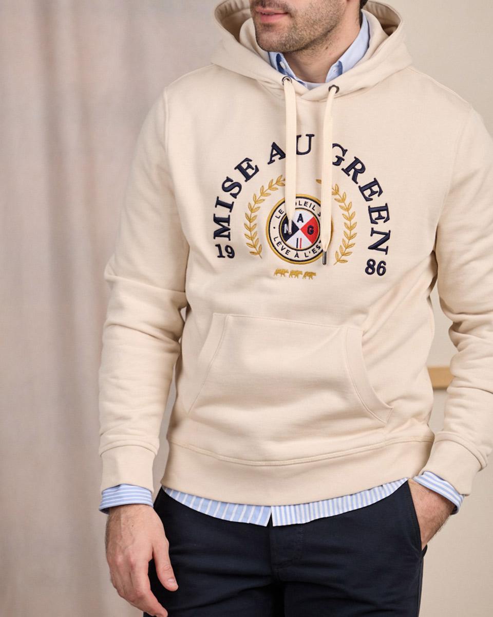 Hoodie blason beige