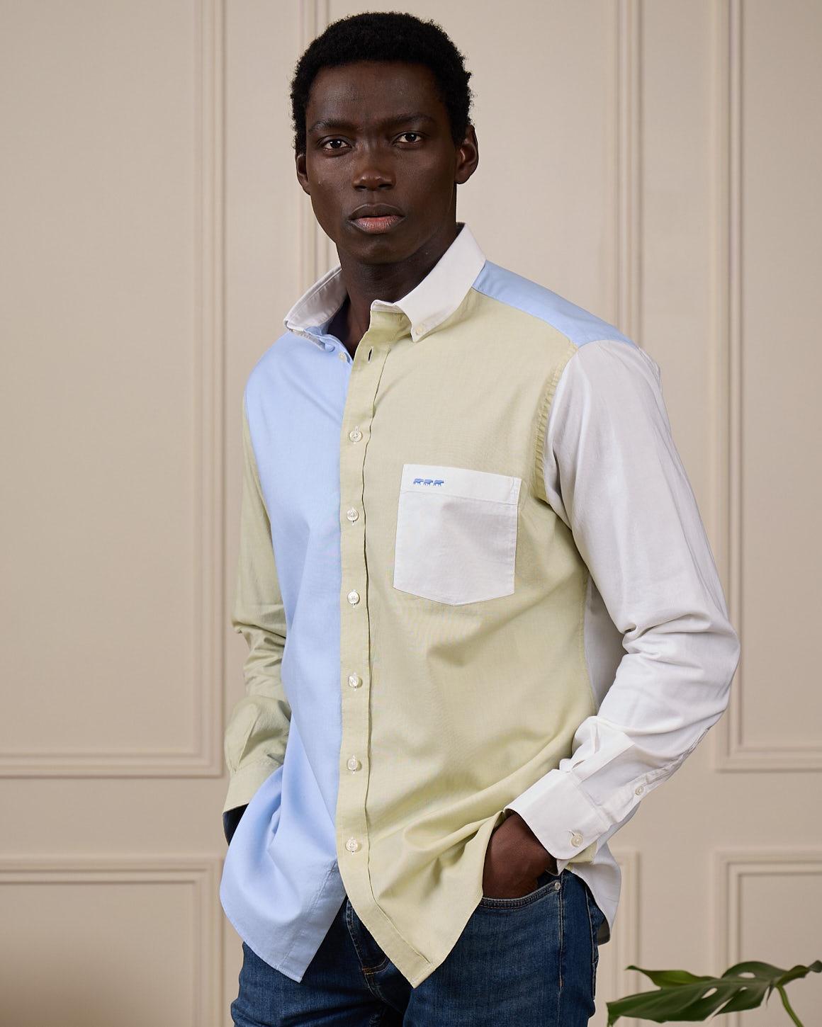 Chemise oxford patch vert