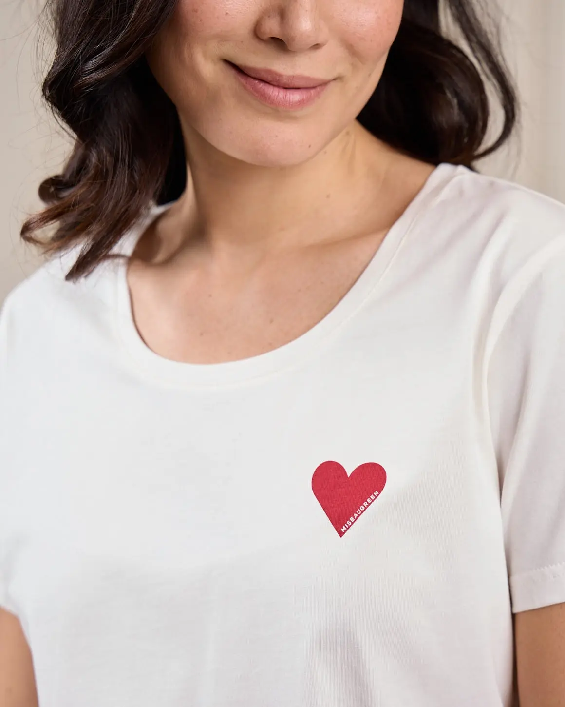 T-shirt cœur Glenna blanc