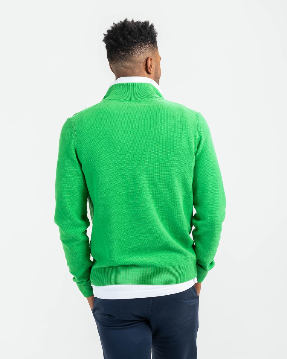 Pull col camionneur coton issu de l'agriculture biologique vert