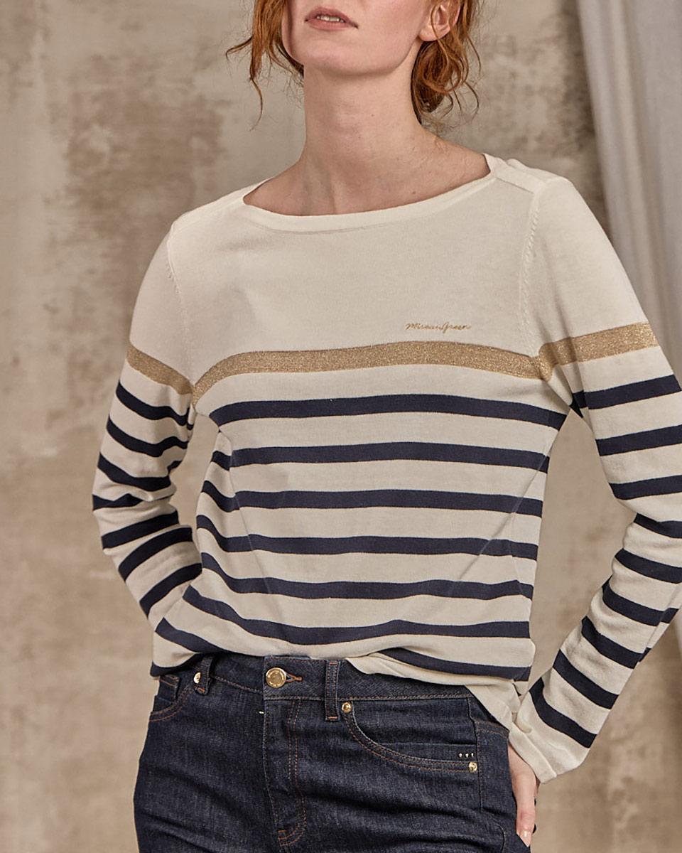 Pull rayé blanc