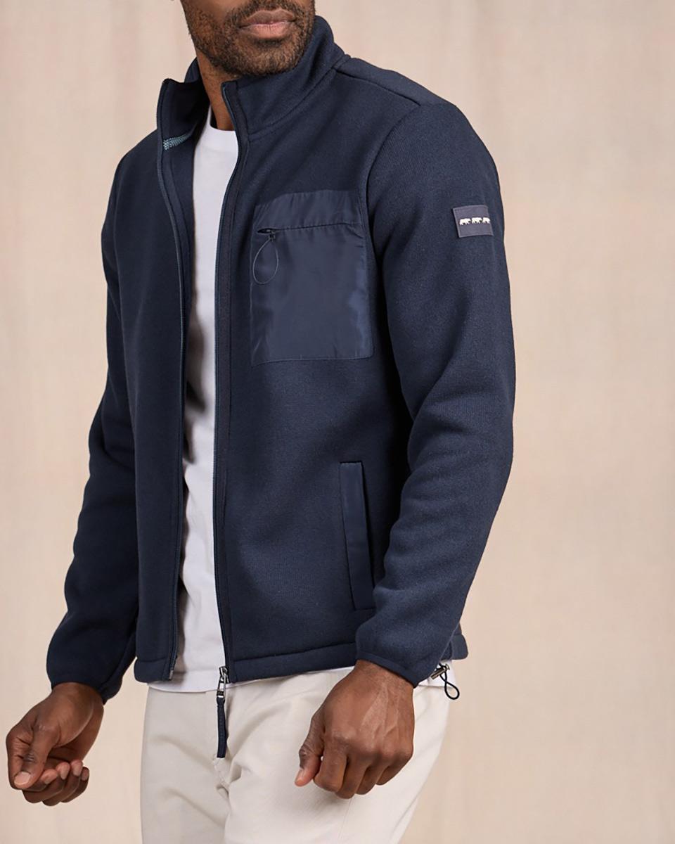 Blouson Polaire à poche bleu