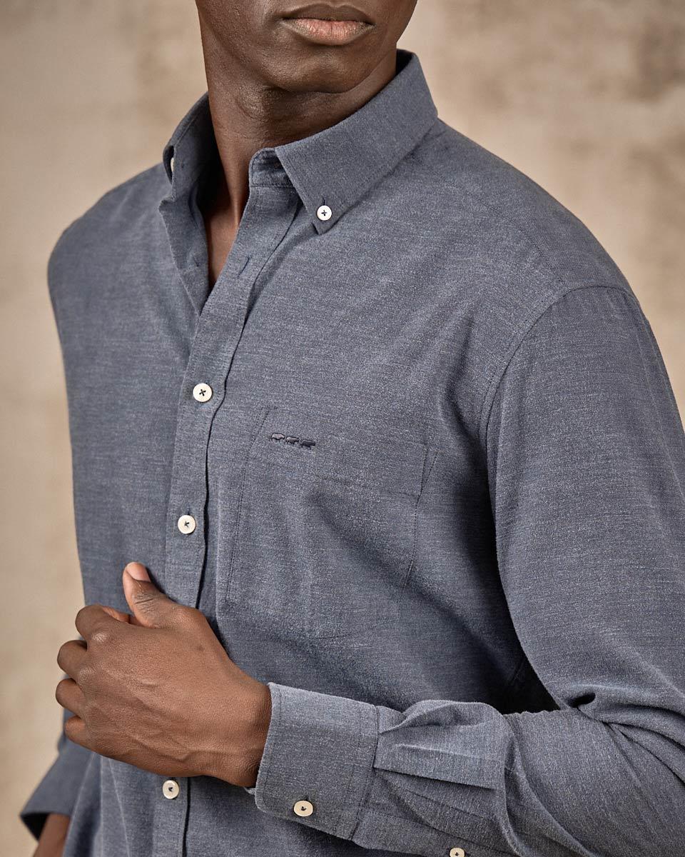 Chemise unie bleu