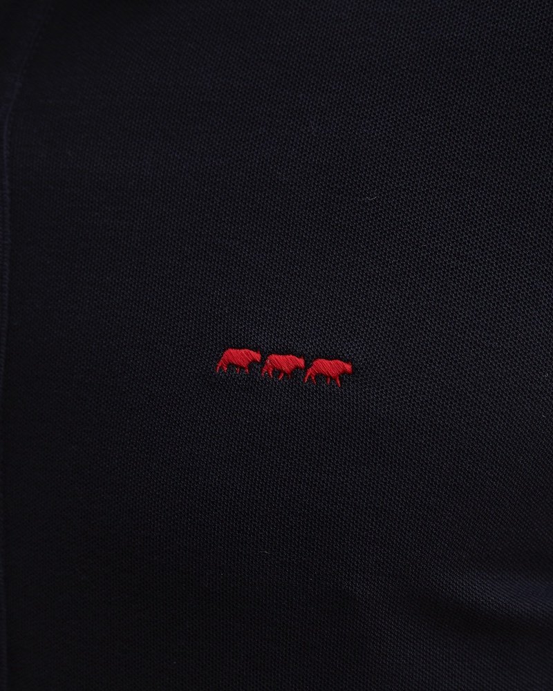 Chemise manches longues cintrée en coton piqué bleu