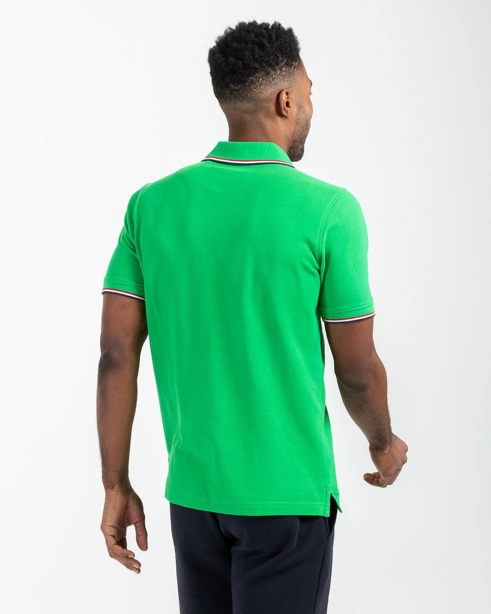 Polo Jules manches courtes détails tricolores en coton blanc