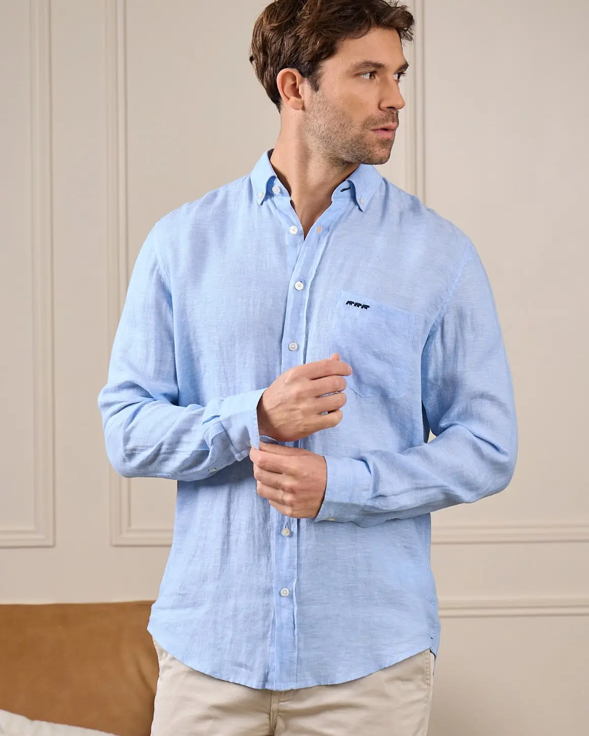 Chemise lin Gibson bleu