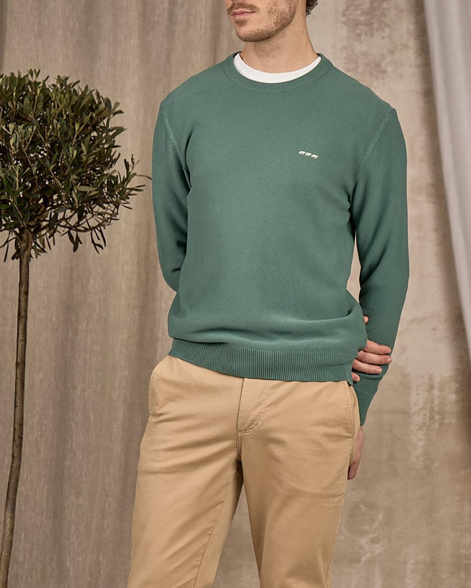 Pull nid d'abeille vert