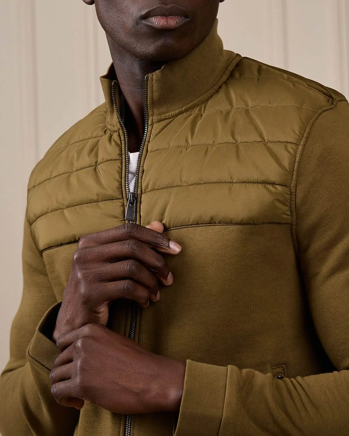 Cardigan bi-matières Gabino vert