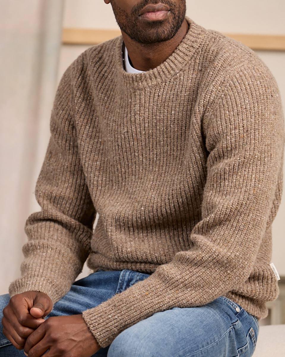 Pull grosse jauge beige