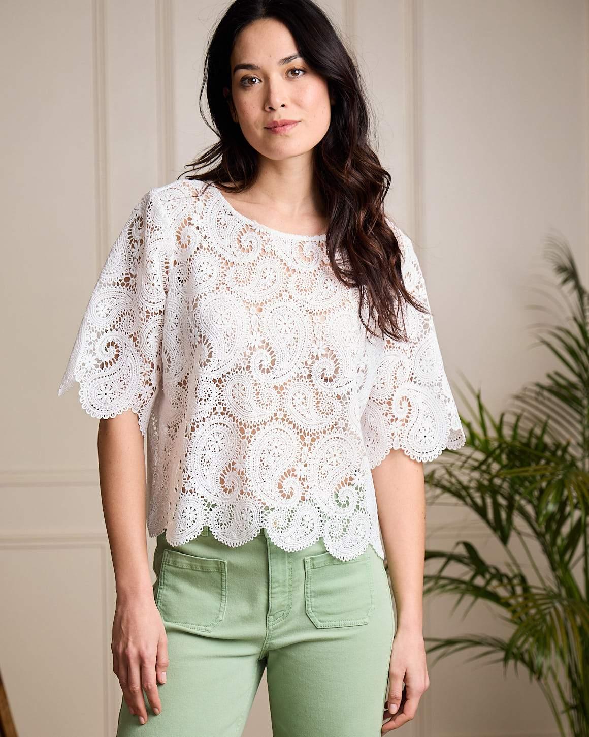 Top guipure Gianni blanc