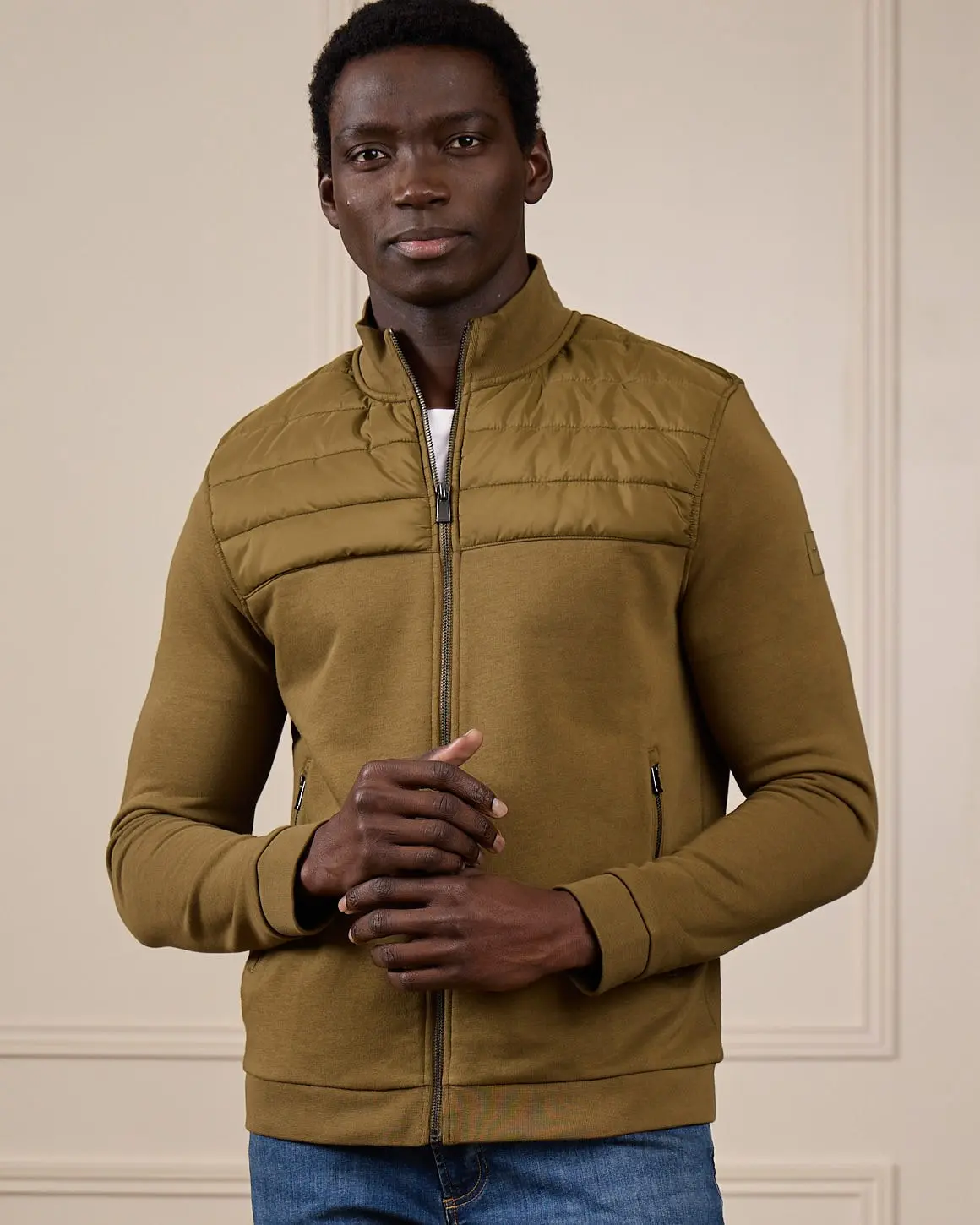 Cardigan bi-matières Gabino vert