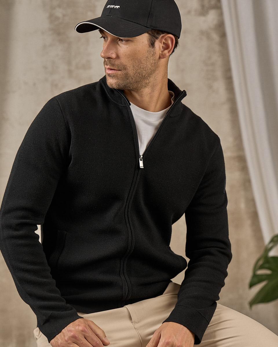 Cardigan à col camionneur noir