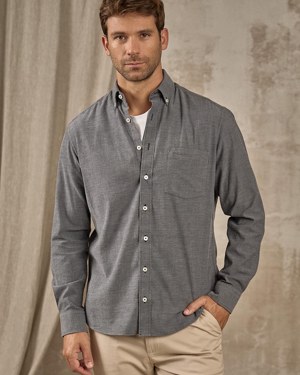 Chemise unie gris