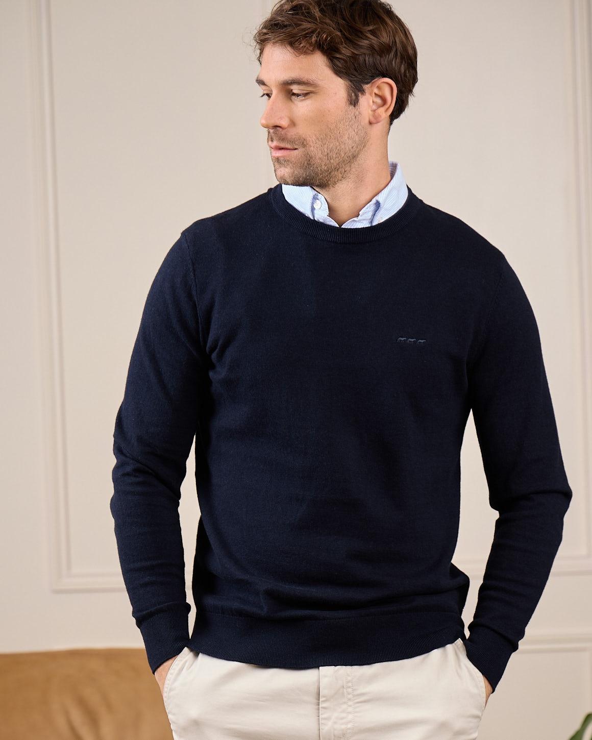 Pull chemise Gérald bleu