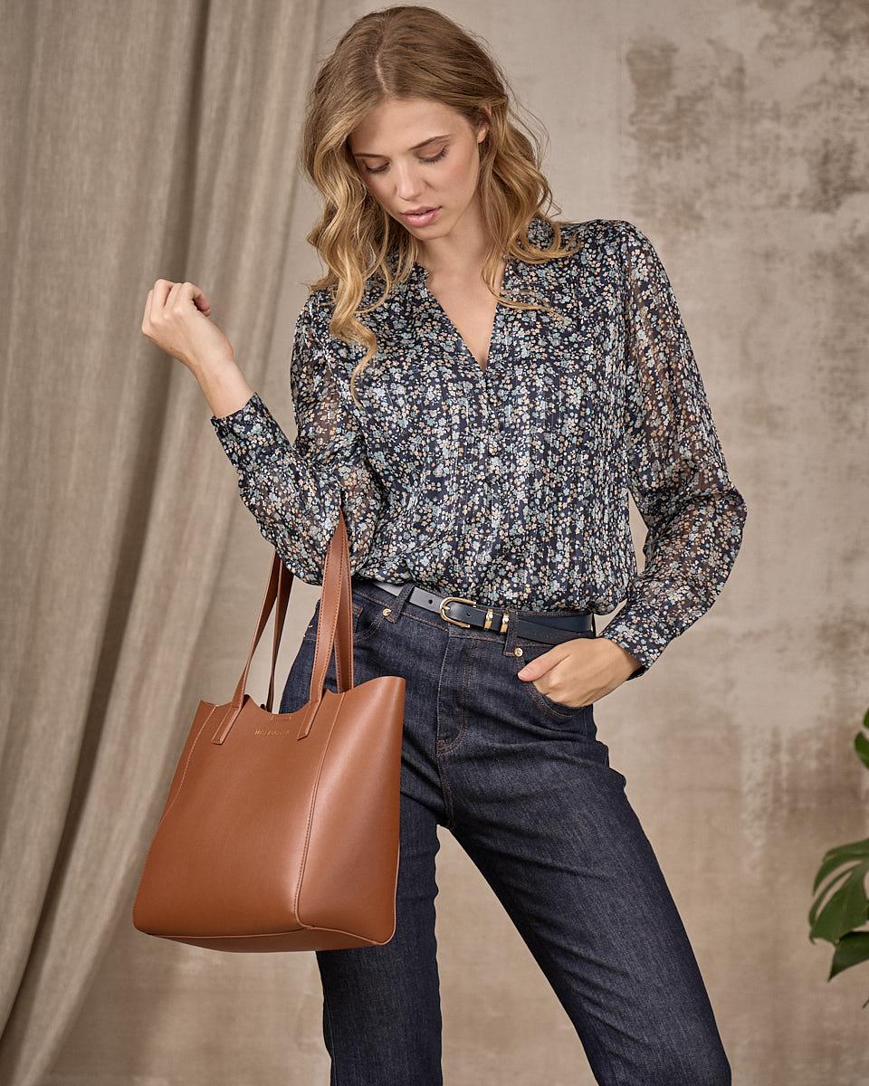 Blouse fleurie bleu