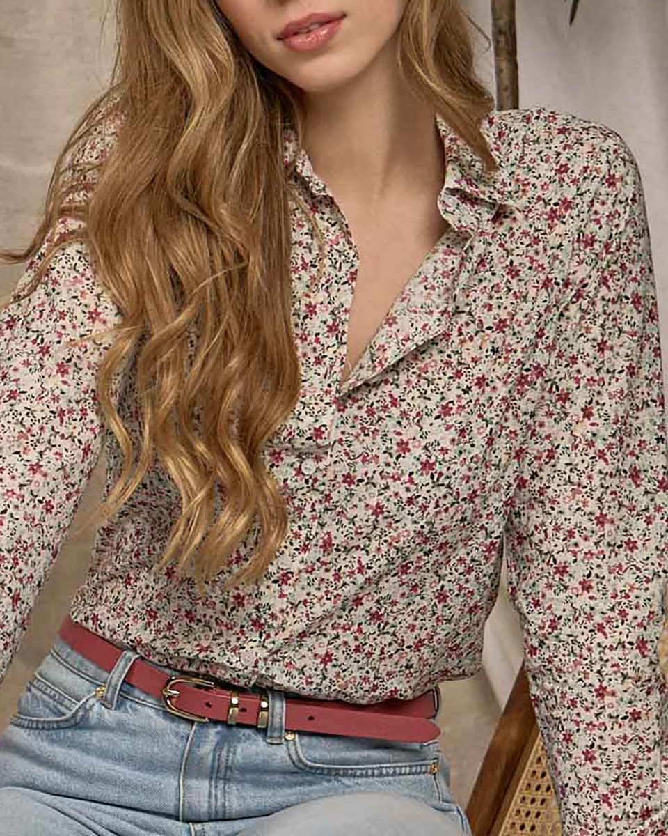 Chemise imprimée vert