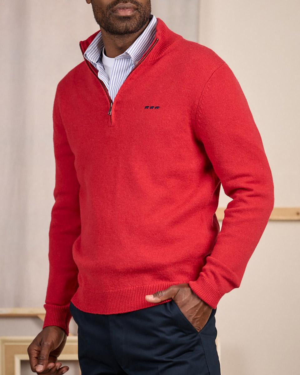 Pull col camionneur rouge