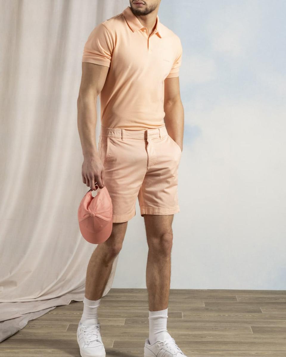 Bermuda chino uni taille élastique en coton
