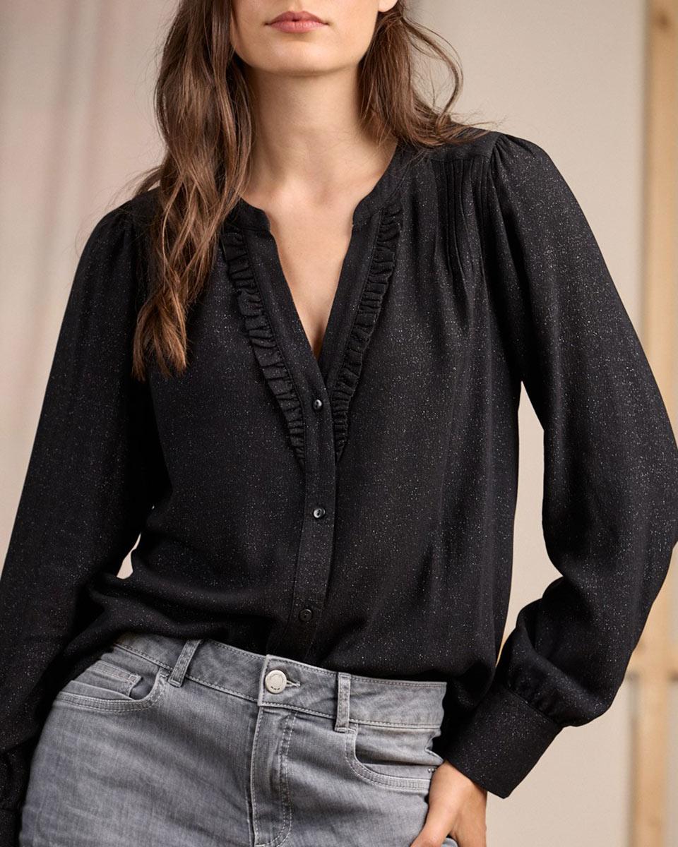 Blouse détail lurex noir