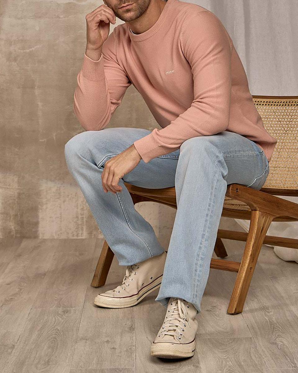 Pull nid d'abeille rose