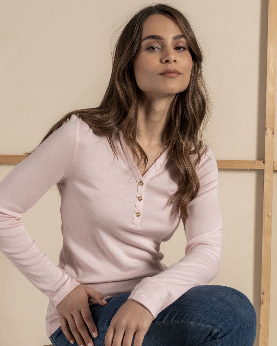 Polo manches longues uni