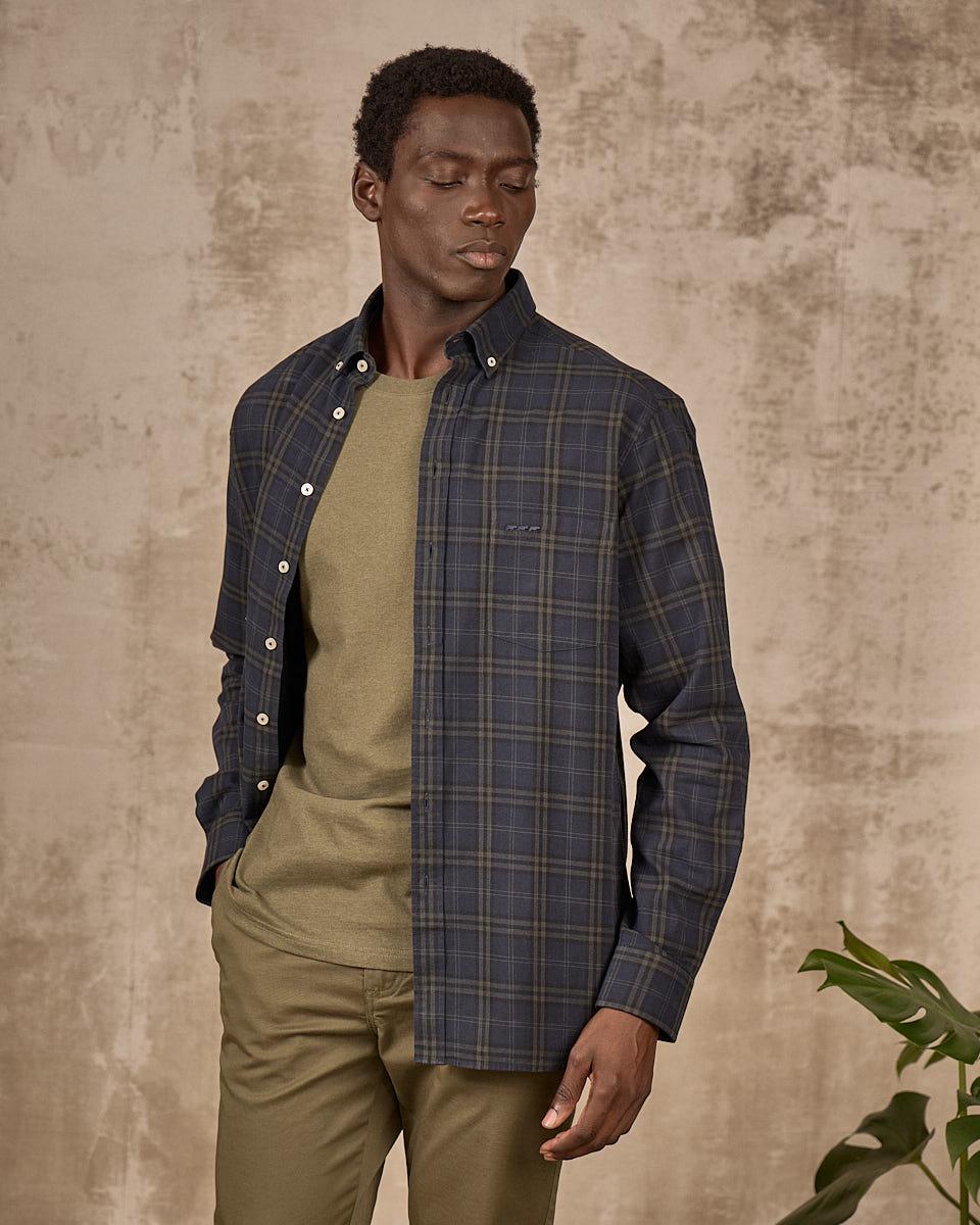 Chemise à carreaux bleu