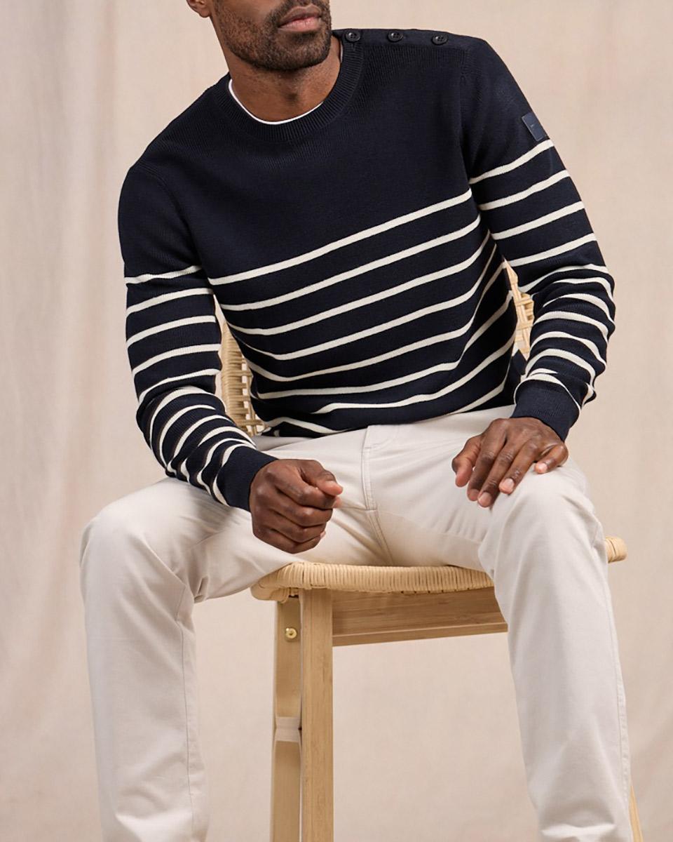Pull marinière bleu