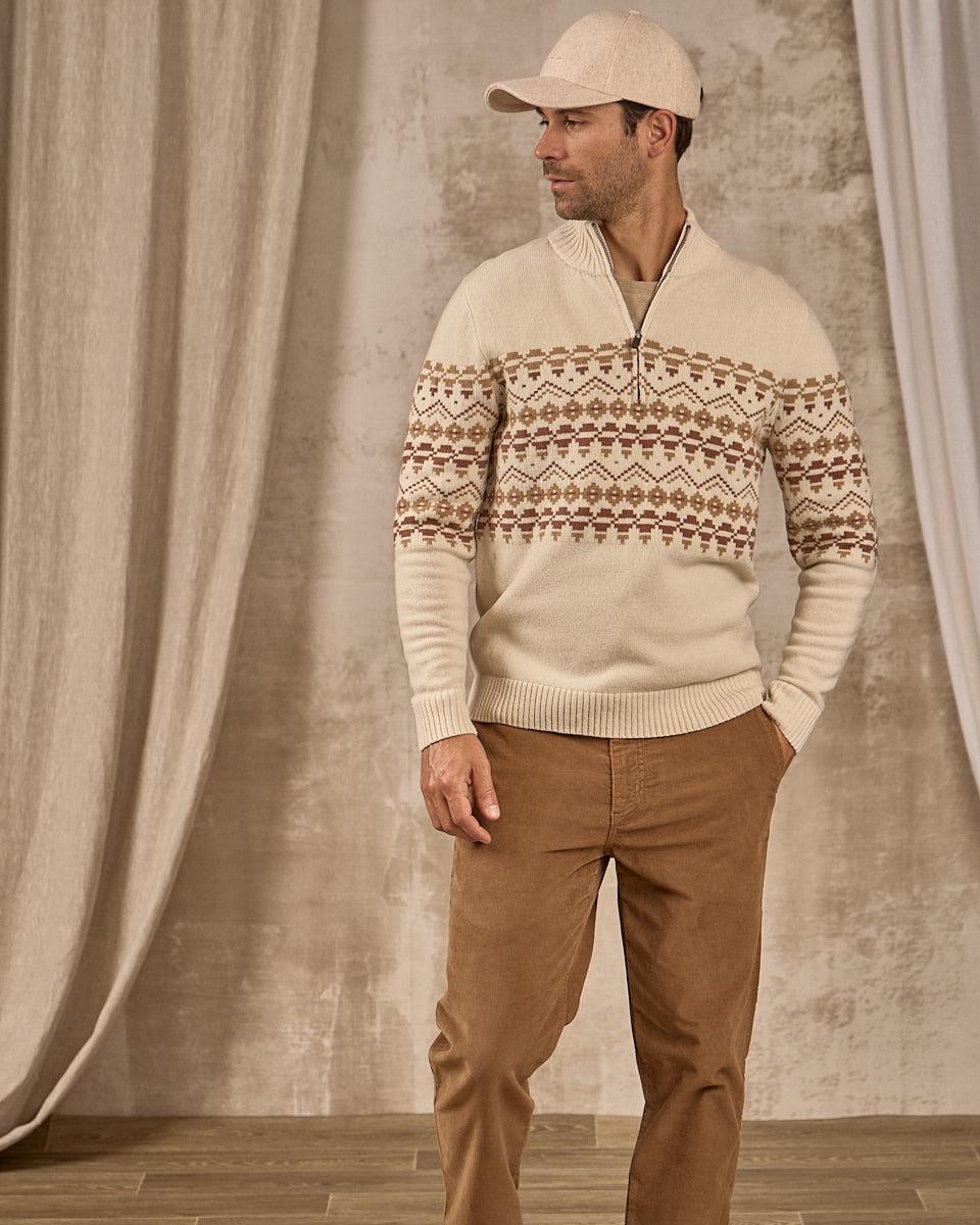 Pull camionneur beige