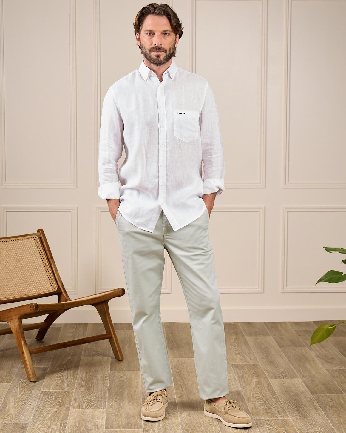 Chemise lin Gibson blanc