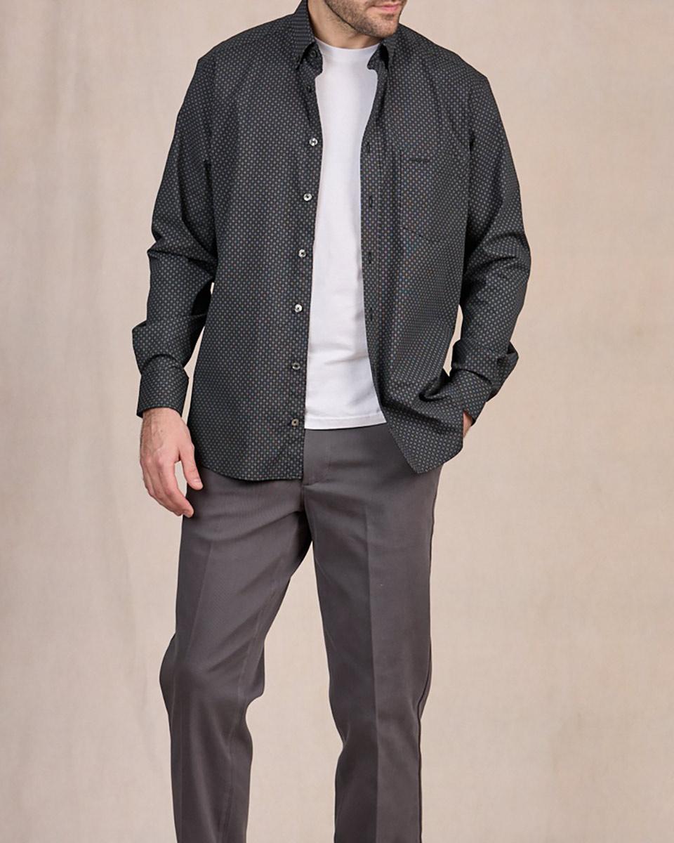 Chemise à micro motifs noir