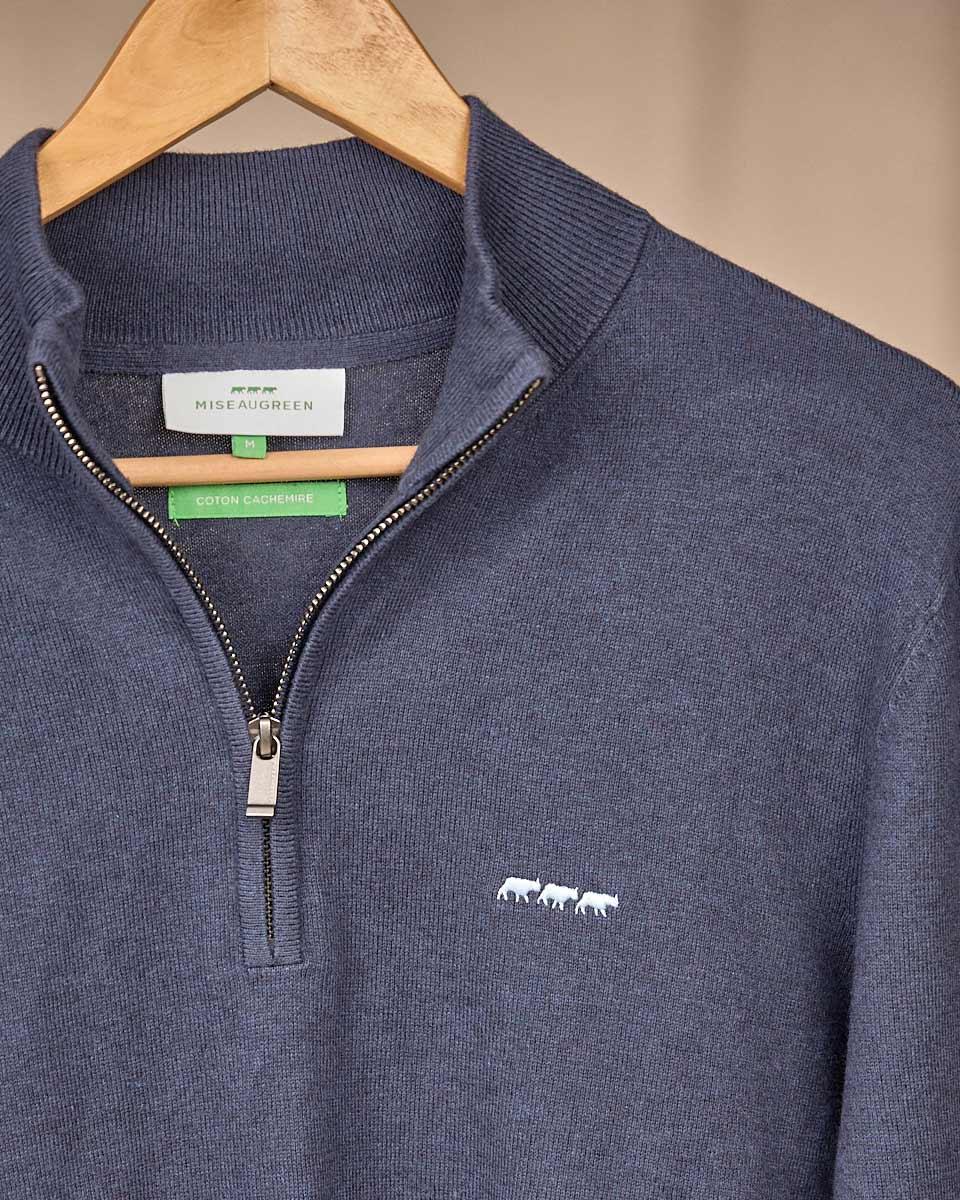 Pull col camionneur bleu