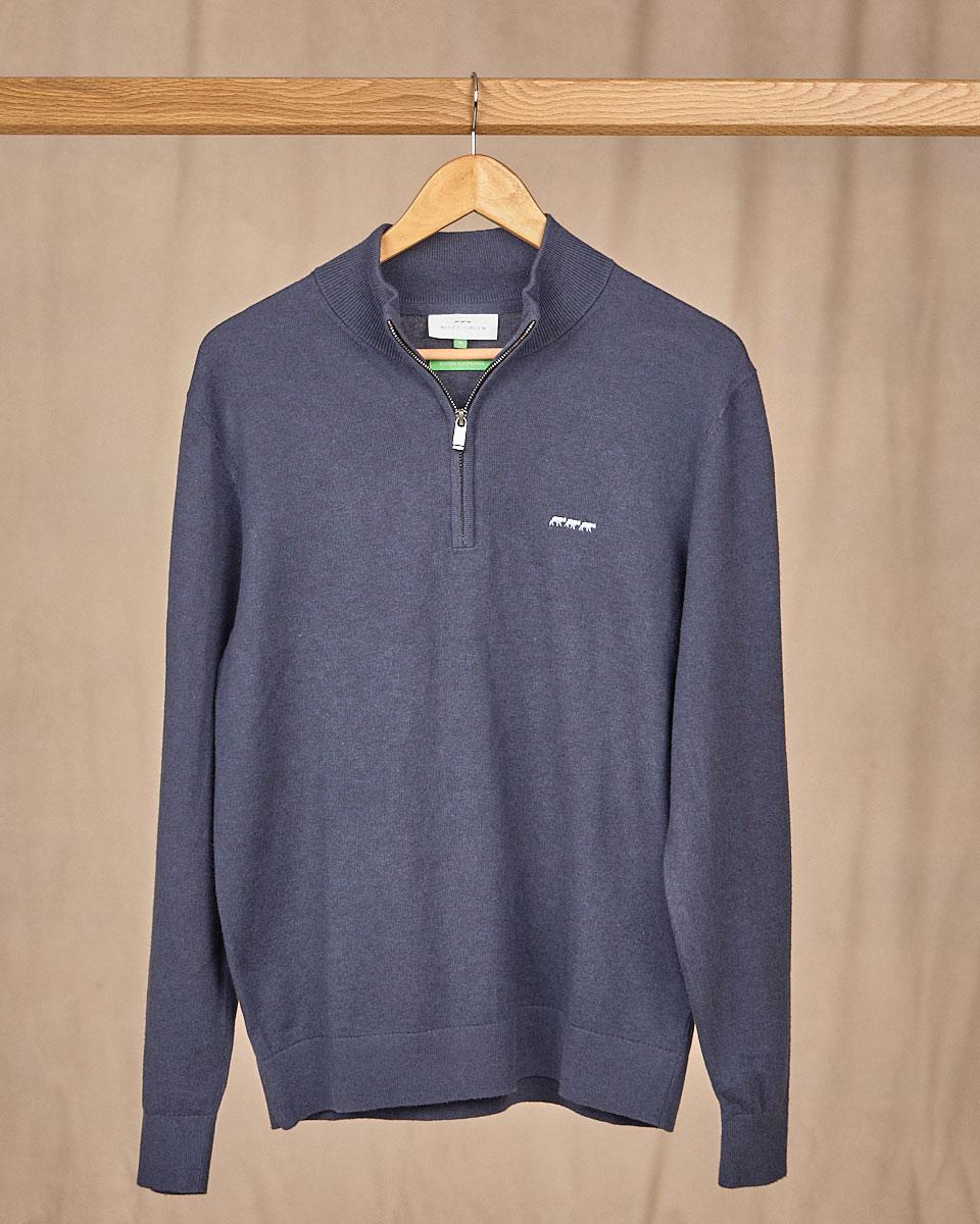 Pull col camionneur bleu