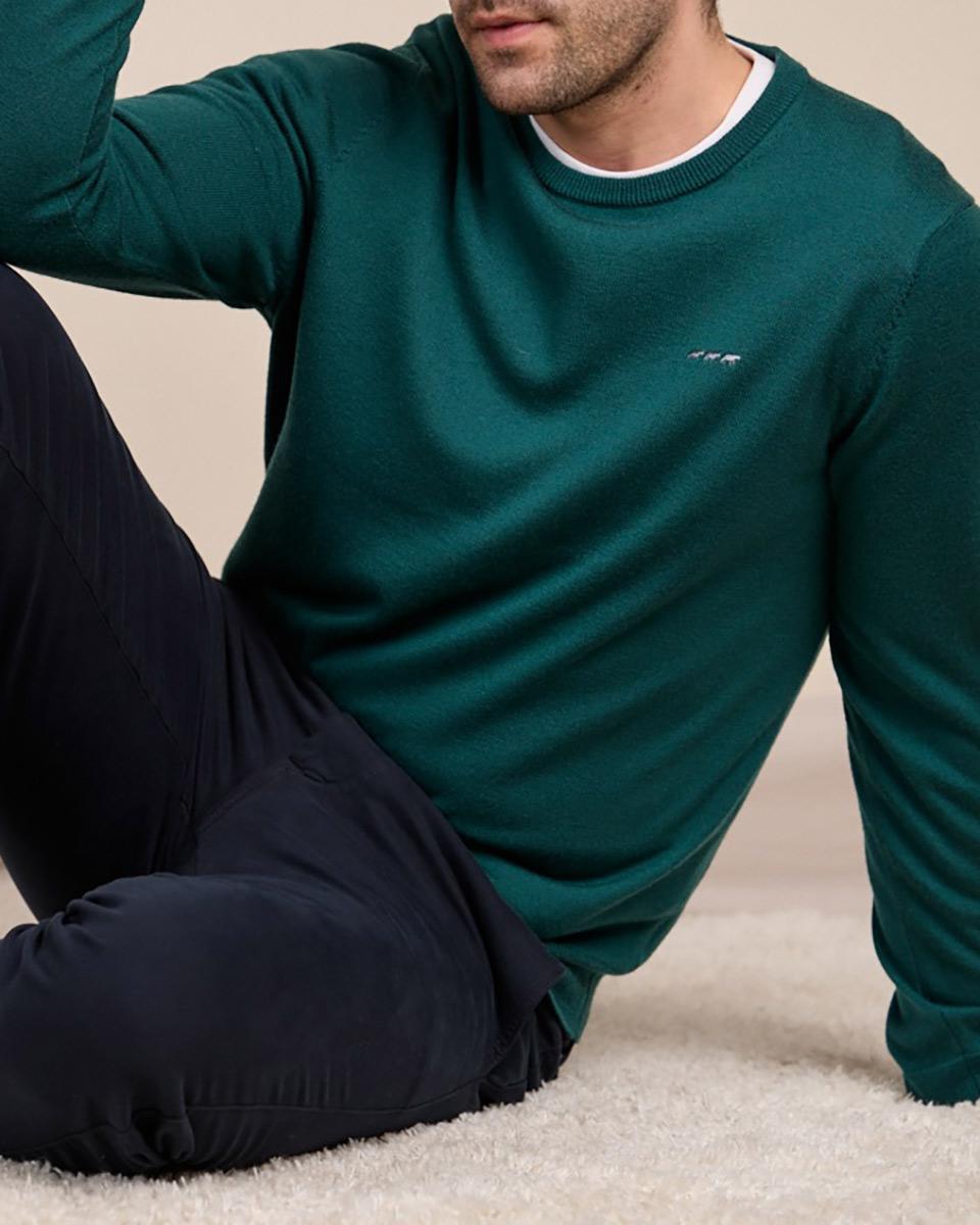 Pull col rond vert