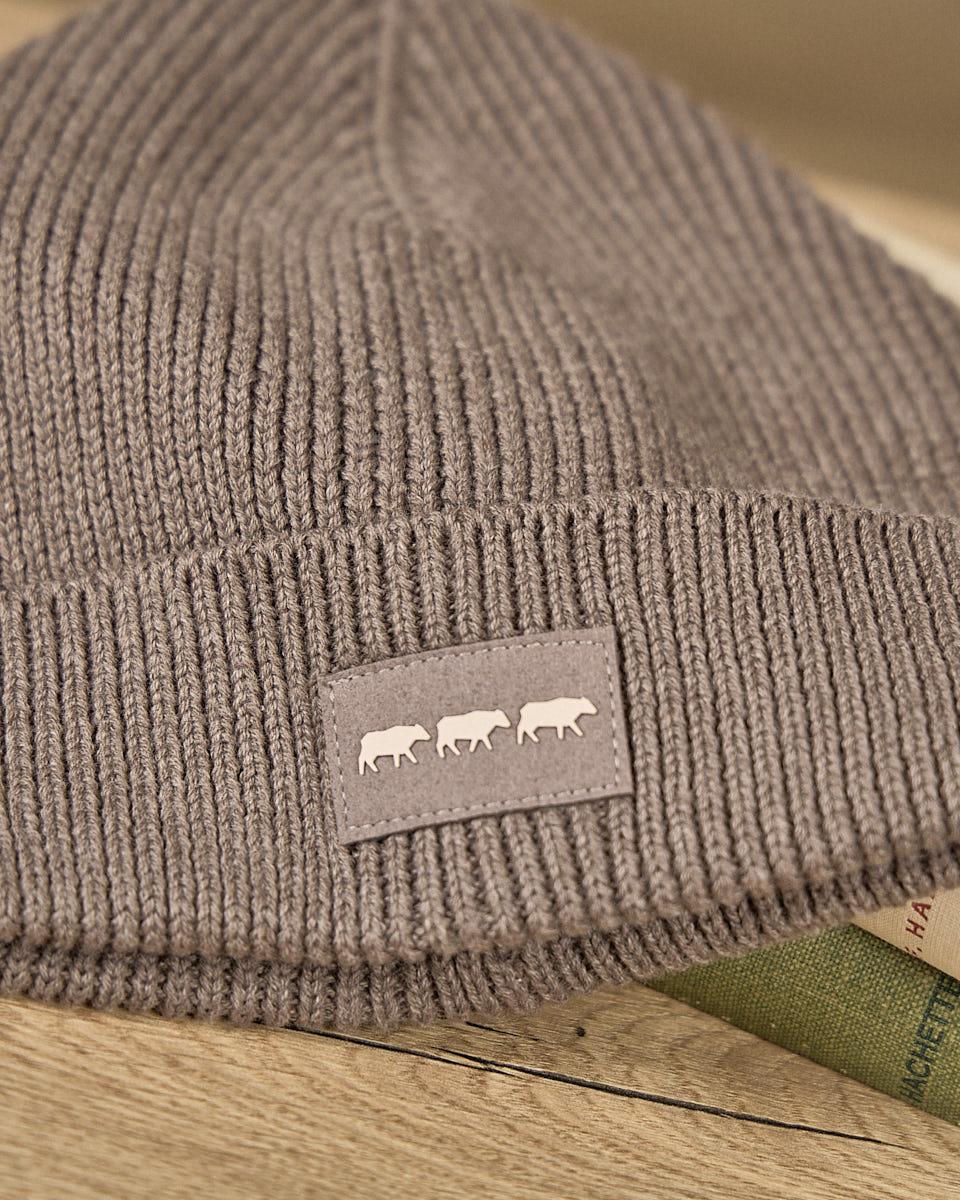 Bonnet en tricot beige