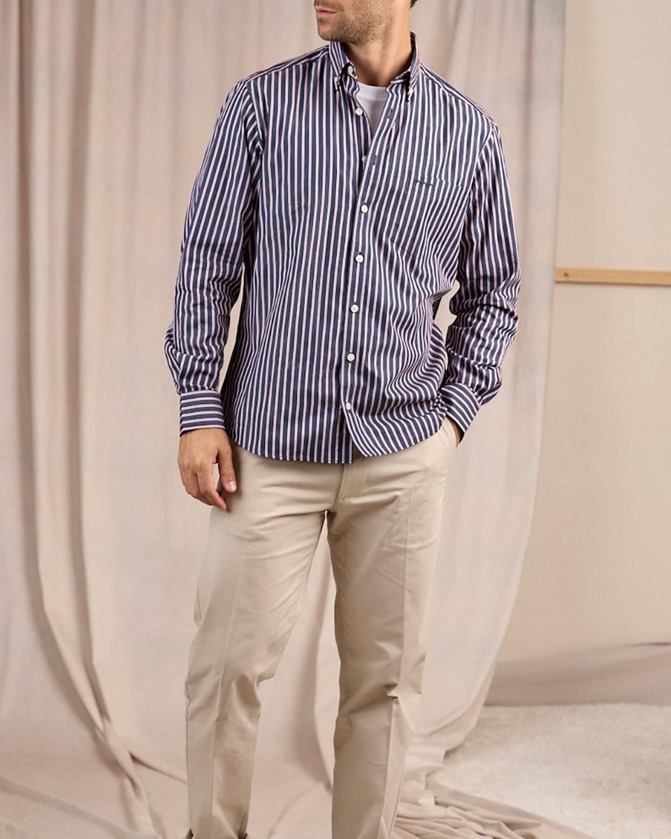 Chemise manches longues bleu