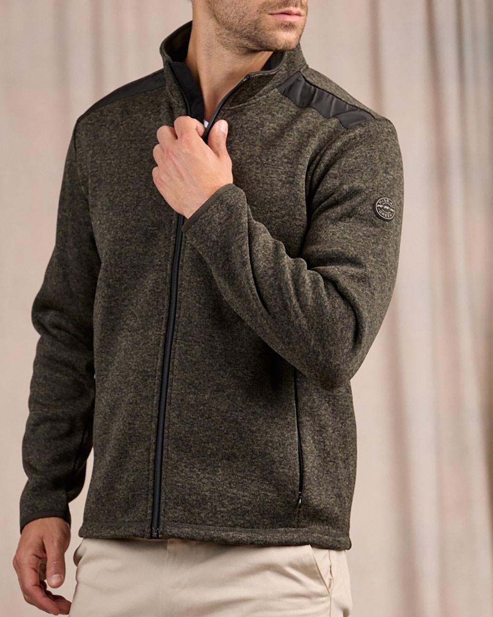Blouson Polaire détail épaule vert