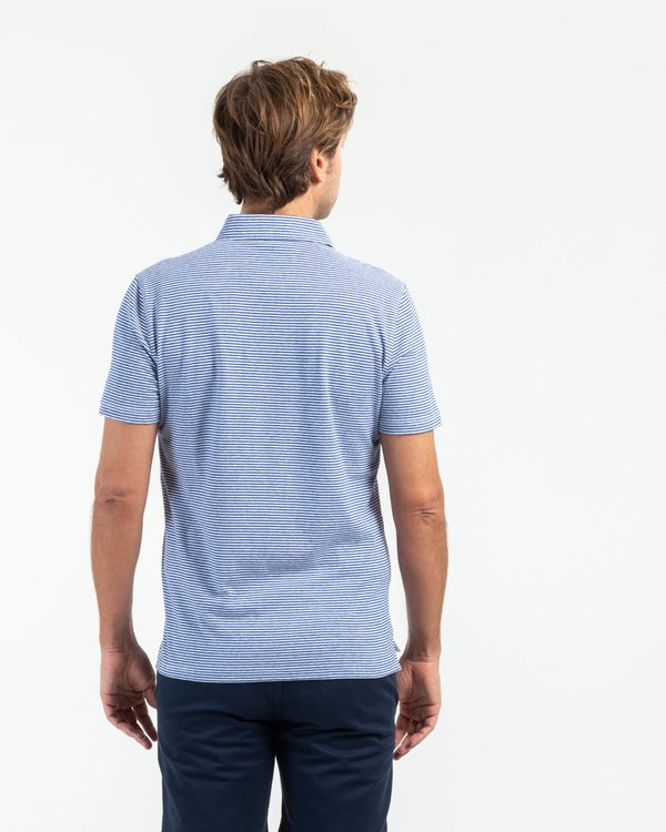 Polo rayé regular fit à manches courtes bleu Polo rayé regular fit à manches courtes bleu