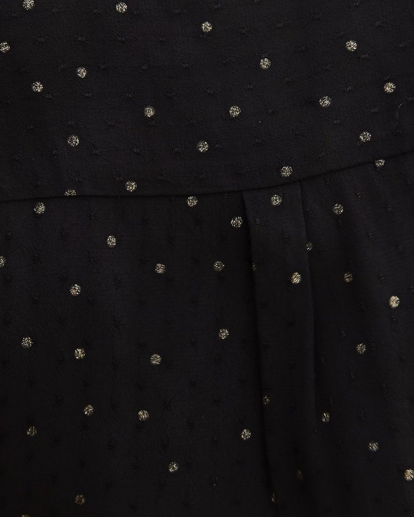 Chemisier festif plumetis en viscose noir Chemisier festif plumetis en viscose noir