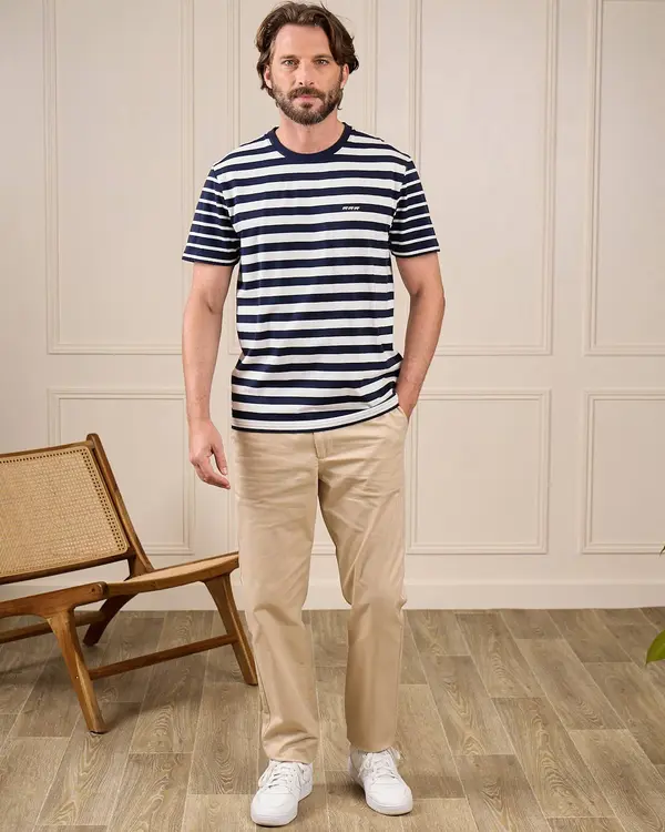 T-shirt marinière Gaspar bleu