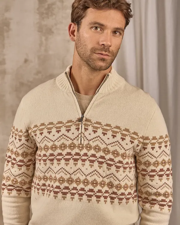 Pull camionneur beige