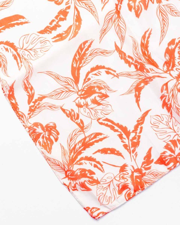 Chèche imprimé végétal 100% coton orange
