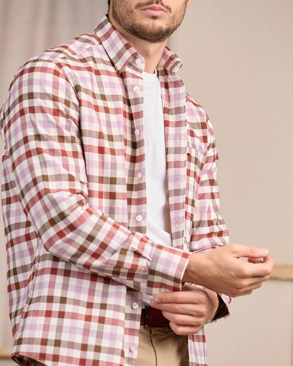 Chemise à carreaux rouge